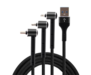 弯头一拖三数据线