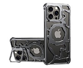 苹果16手机壳新款透气散热金属支架磁吸壳