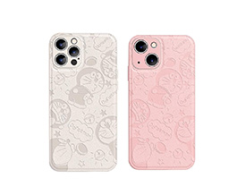 卡通皮质轻薄皮纹手机壳