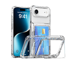 iPhone17透明手机壳套啤翻盖插卡